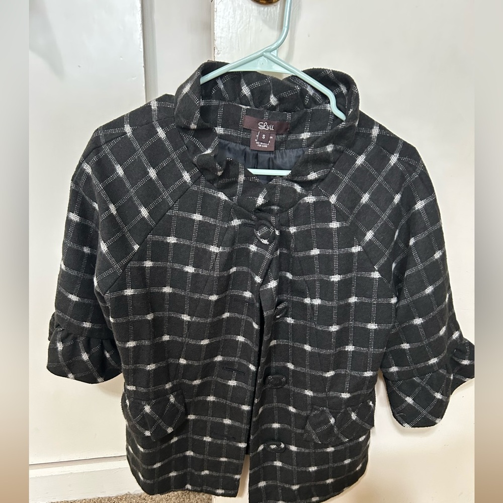 SO Black Plaid Women’s short jacket